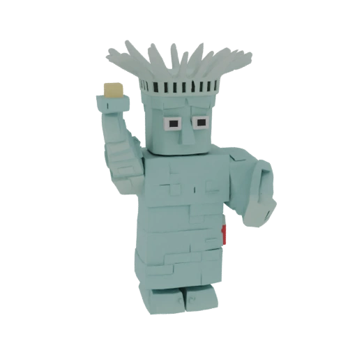 Blocky Statue of Liberty 3D Model