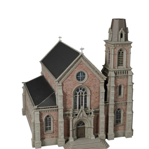 Modelo 3D de Iglesia de Alto Poligonaje para Visualización Arquitectónica