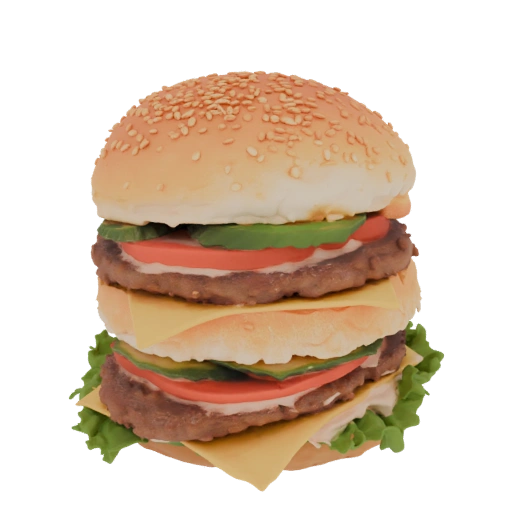 Double Patty Cheeseburger 3D Model