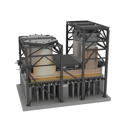 Modello 3D Forno Industriale con Struttura di Supporto