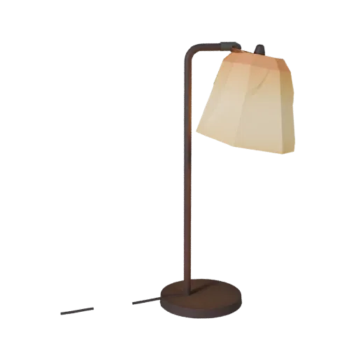 Minimal Floor Lamp Low Poly 3D model, living room, game viewport three-quarter view, metal detail.