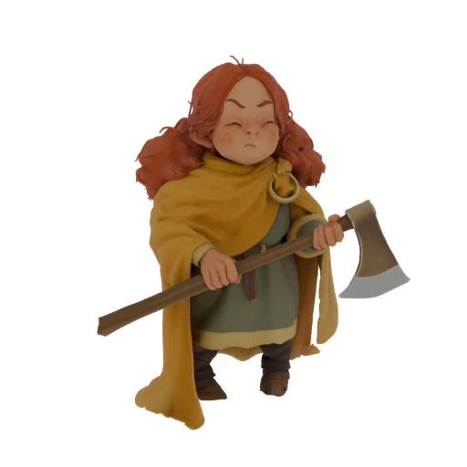 Chibi Viking Warrior with Axe