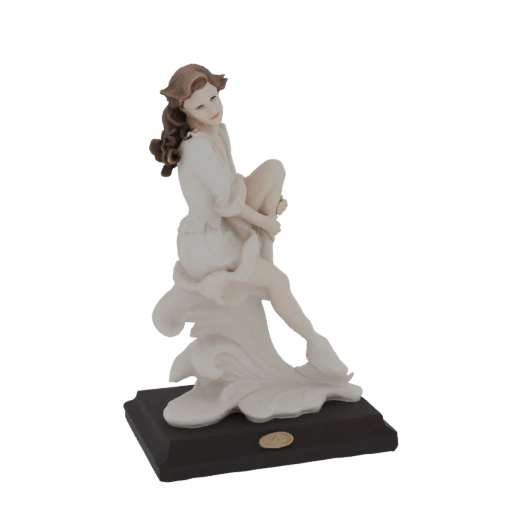 Elegant Woman Seated on Flowing Drapery Figurine