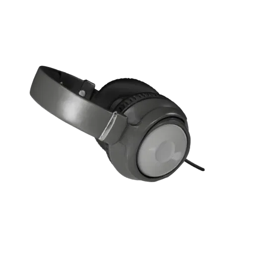 Studio Gaming Headset Stylized 3D model, stylized isometric render, showing soft ear pads, wearable scale.