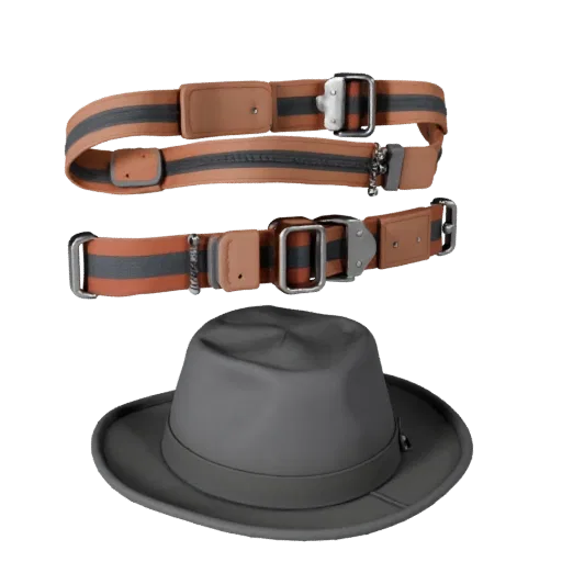 Formal Bag Strap Product Viz 3D model, three-quarter studio product render, showing leather, flexible strip form.