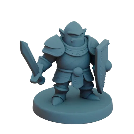 Medieval Dwarf Paladin Miniature STL