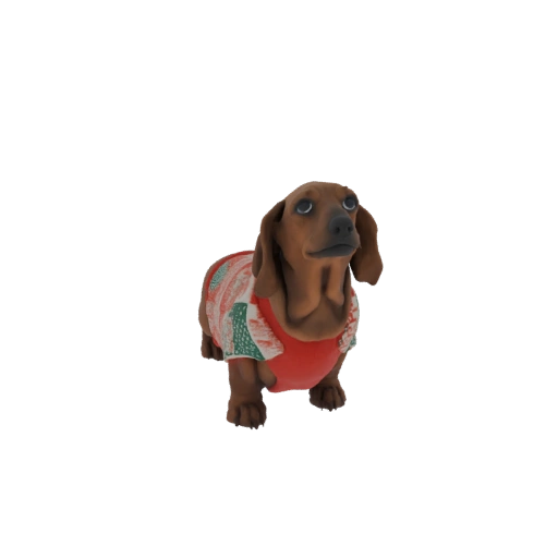 Dachshund in Festive Sweater 3D Model