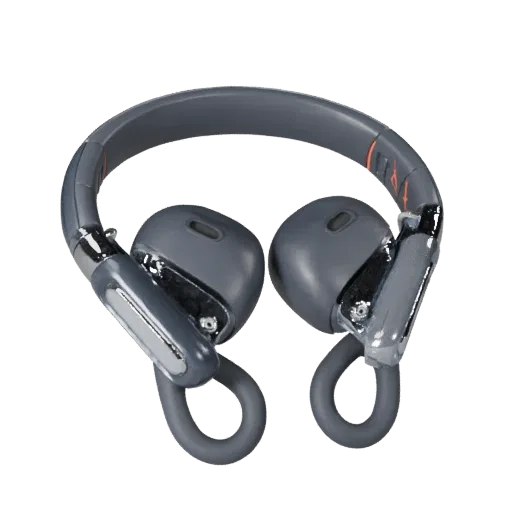 Wireless Earbuds Modular 3D model, isometric modular kit view, showing soft ear pads, wearable scale.