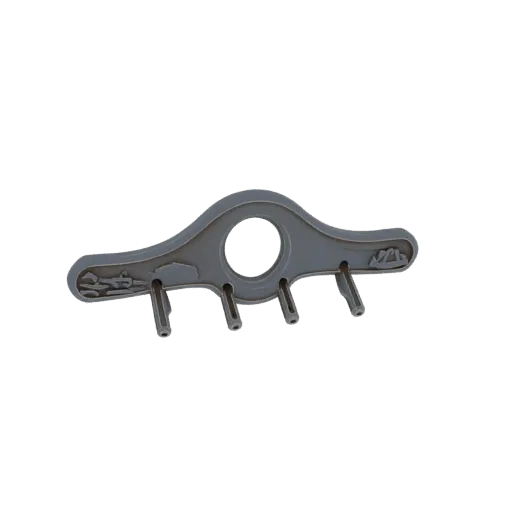 3D model key holder with embossed landscape and four horizontal hooks
