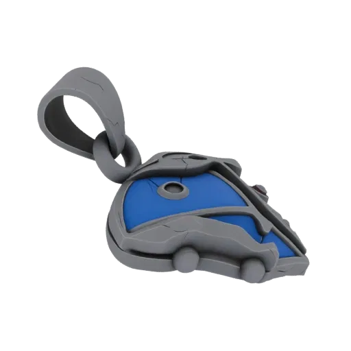 Symbolic Pendant collectible detail 3D model, front view studio render, showing pendant silhouette and surface contrast.