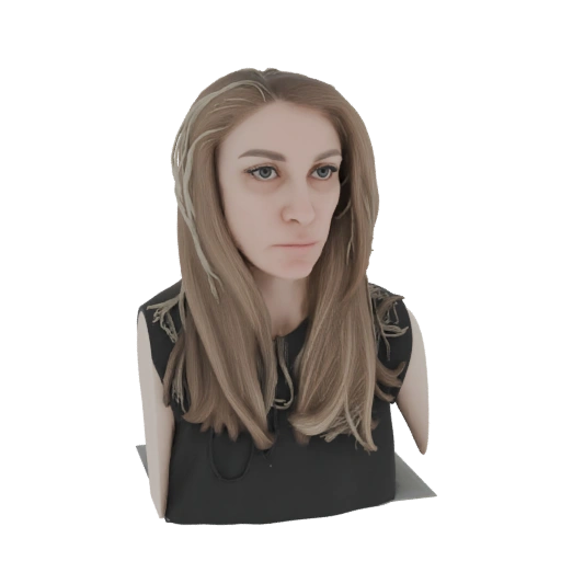 3D Model of a Woman with Long Blonde Hair