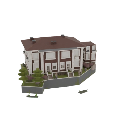 Classic Colonial Townhouse 3D Model