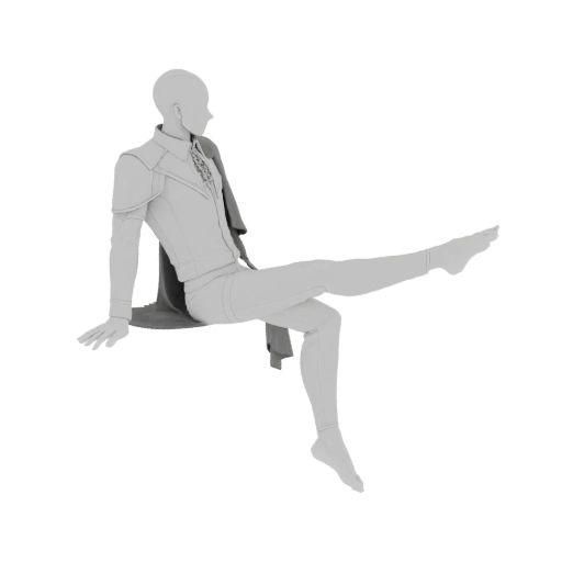 Elegant Seated Man 3D Model