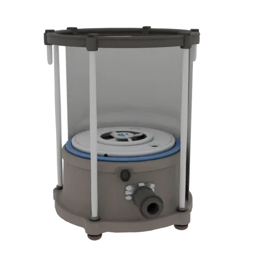 Classroom Lab Burner Education 3D model, three-quarter training render, showing glass, recognizable lab forms.