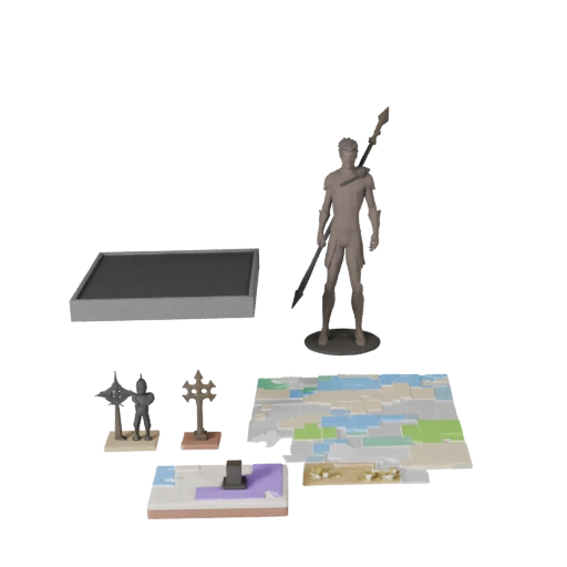 Dungeon Display Diorama Low-Poly-3D-Modell-Vorschau mit geschichteten Teilen, Drei-Viertel-Spielansicht