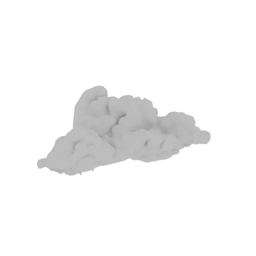 A 3D render of a fluffy, white cumulus cloud against a plain background.