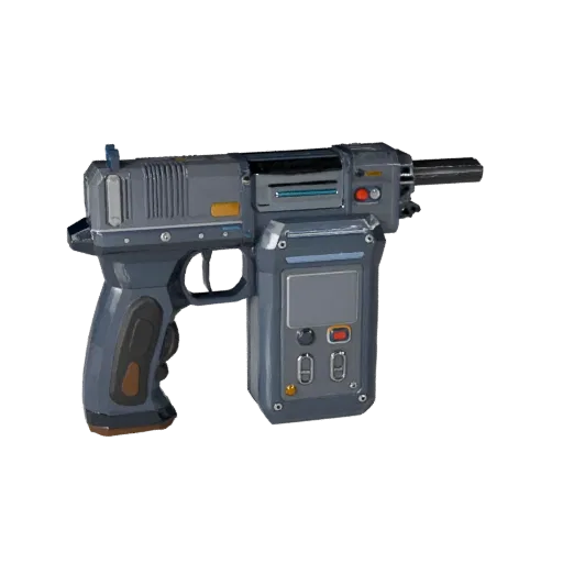 Field Tech Portable Scanner Low Poly 3D model, game viewport three-quarter view, showing emissive strips, form detail.