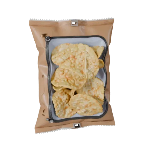 Bagged Chip Bag Realistic 3D model, three-quarter studio render, showing cardboard, package massing.