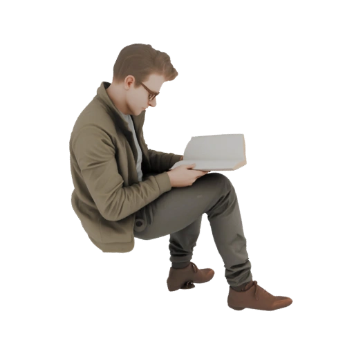 Young Man Reading a Book