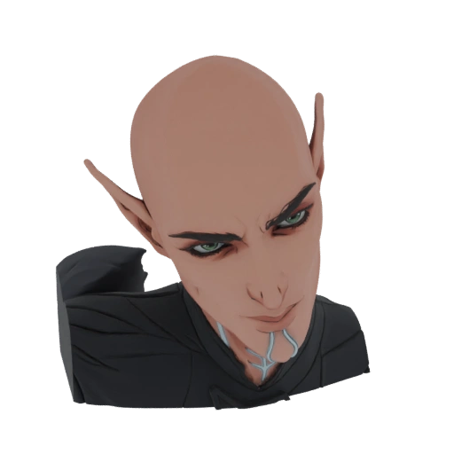 Bald Elf Character Bust