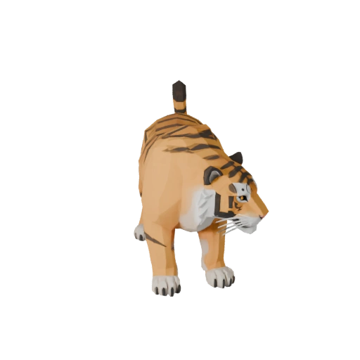 Modelo 3D Tigre Siberiano Poligonal Bajo - Asset de Juego para Unity con FBX