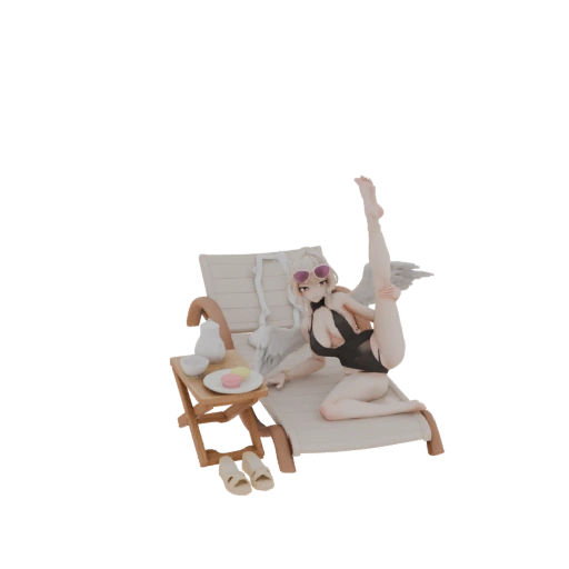 Beach Angel Lounging 3D Model
