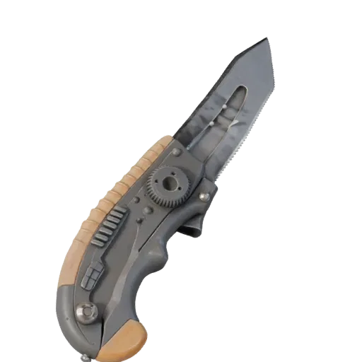 Heavy Duty Utility Knife 3D model, side profile view, technical viewport render, showing painted metal, form detail.