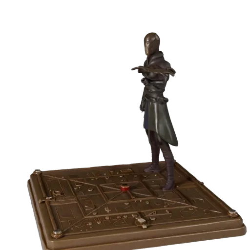 Strategy Objective Marker realistic 3D model preview showing scale, three-quarter view, icon shape and table readability