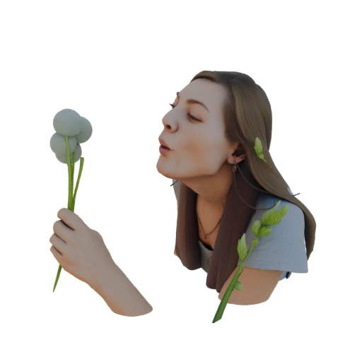 Woman Blowing Dandelion