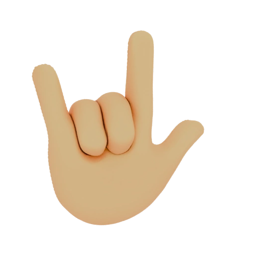 Rock On Hand Gesture 3D Model
