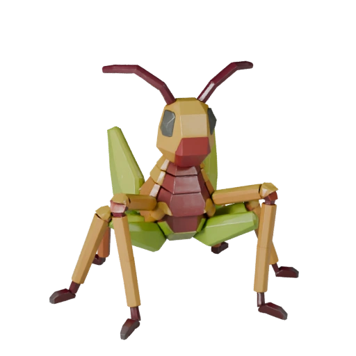 Modello 3D Cavalletta High Poly - Asset STL Dettagliato per la Stampa