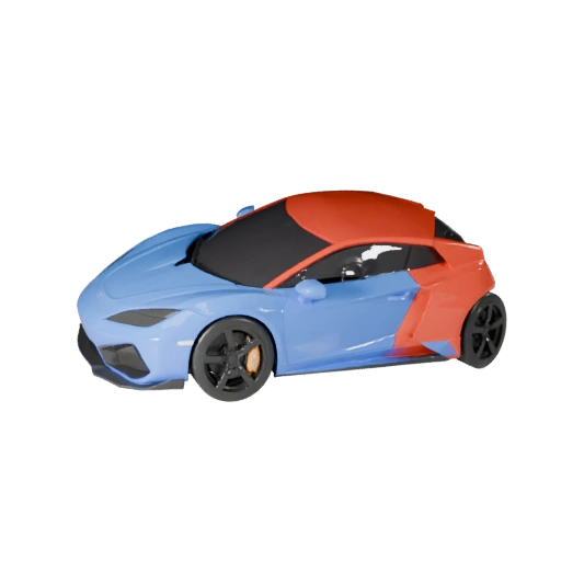 Cartoon Supersportwagen 3D-Modell für stilisierte Spiele PBR-Asset