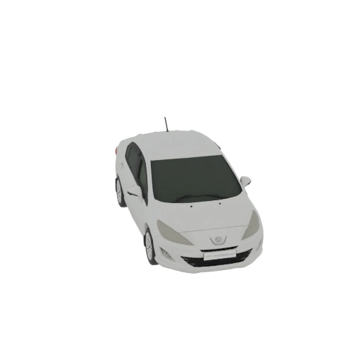 White Peugeot 308 Hatchback 3D Model