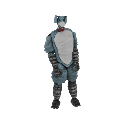 Blue Bunny Character 3D Model