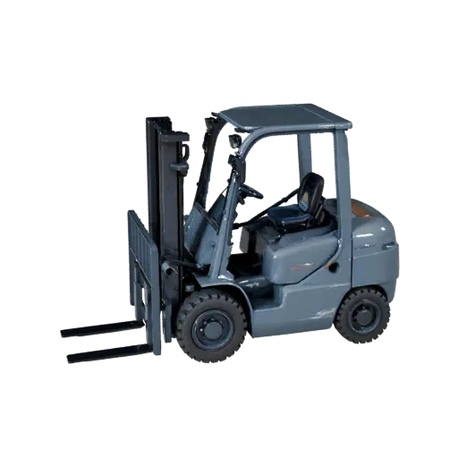Roadwork Forklift Product Viz 3D model, three-quarter studio product render, showing painted steel, form detail.
