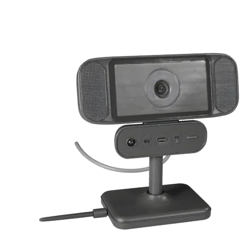 Wireless Webcam High Poly 3D model, close-up studio render, showing plastic shells, desktop scale.