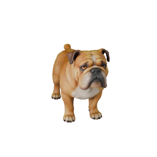 Modello 3D Cane Bulldog Cartone Animato - Asset Stilizzato per Animazione