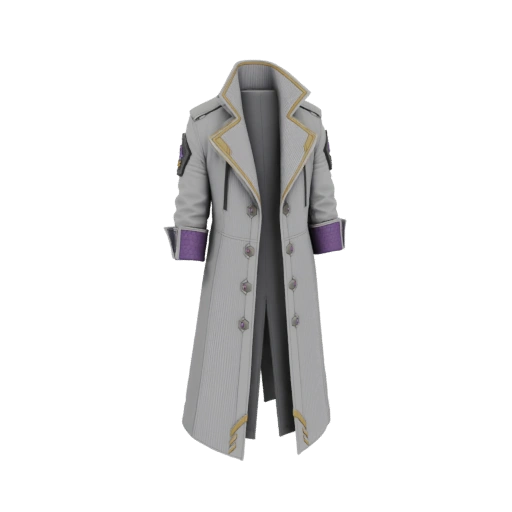 Fantasy Military Trench Coat 3D Model