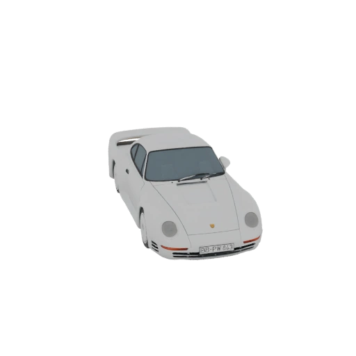 White Porsche 959 3D Model