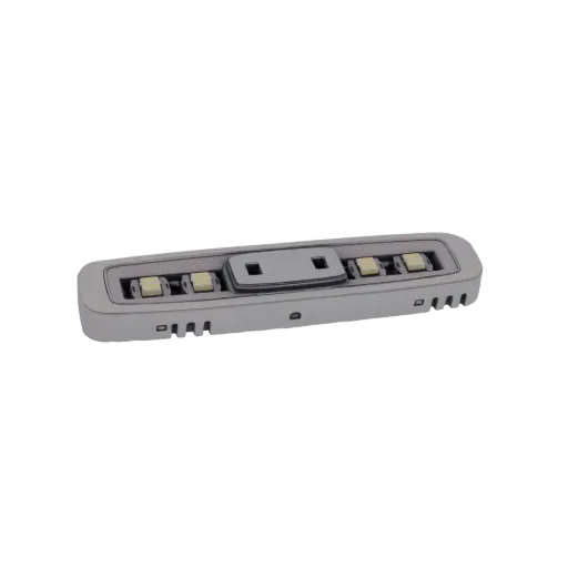 Modello 3D modulo luce LED interni Mercedes-Benz W205, che mostra alloggiamento metallico e luci LED.
