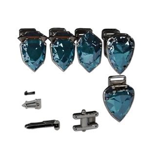 Modèle 3D prêt pour le jeu de Pince Cravate Sertie de Gemmes, rendu studio de profil, avec silhouette calibrée et rendu de ma