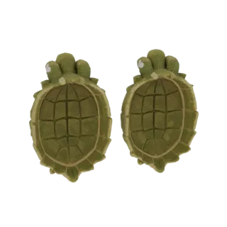 3D model of two turtle shell halves, top view, with detailed texture and segments.