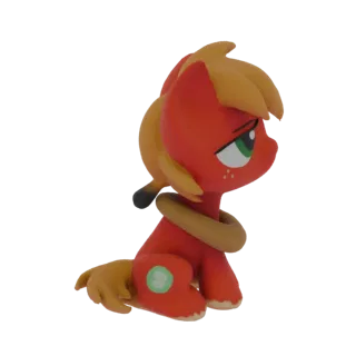 Modello 3D di Big Macintosh da My Little Pony, seduto, rivolto verso destra, con criniera e coda visibili.
