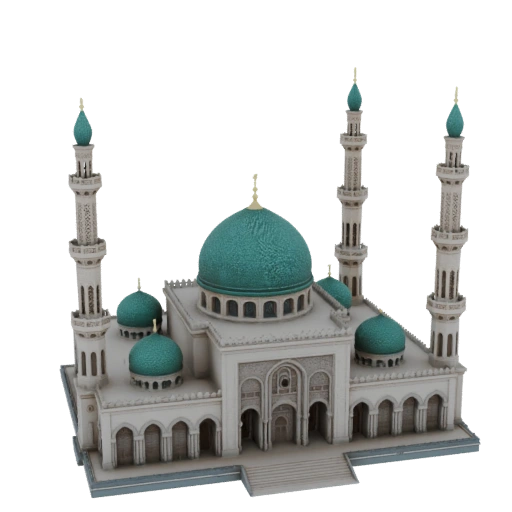 Detailed Mosque with Closed Entrances