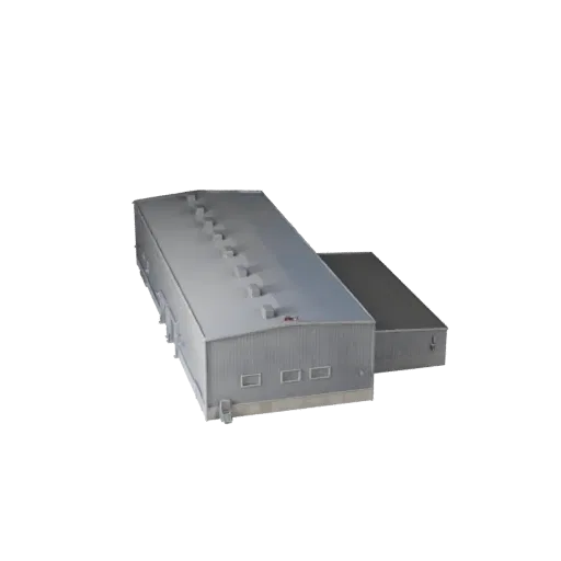 Industrial Warehouse printable STL 3D model, isometric display view, showing industrial building materials and architectural
