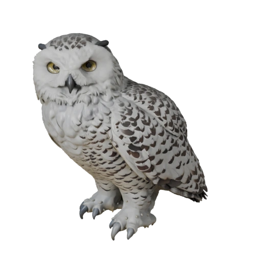 Modèle 3D Chouette Harfang pour Blender - Asset PBR avec Textures | PBR