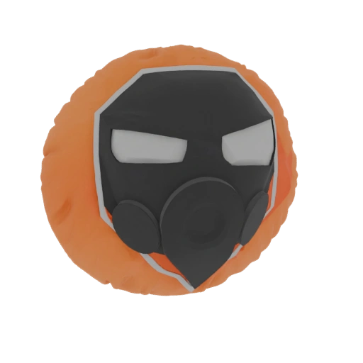 Orange Hazmat Ball Character