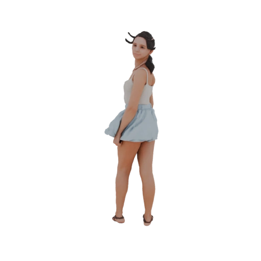 Woman in Flowing Skirt