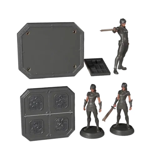 Anteprima modello 3D Abstract Unit Marker per rendering di prodotto che mostra scala, vista a tre quarti, forma dell'icona e