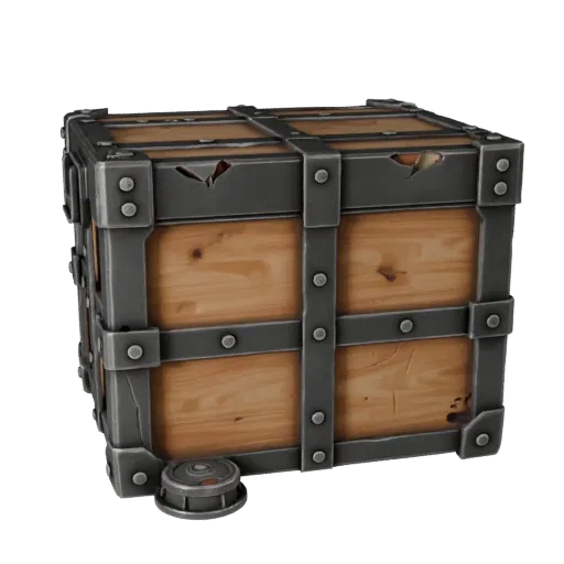 Industrial Crate High Poly 3D model, close-up studio render, showing wood planks, stackable massing.